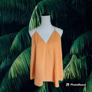 NWT Forolav Tangerine V Neck Racerback Chiffon Cami size XL